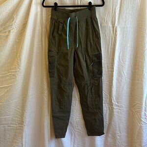 lululemon athletica Olive Joggers with Teal Drawstring